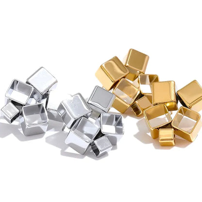 Stylish Unique Creative Square Hollow Stud Earrings for Women Distinctive Chic Jewelry