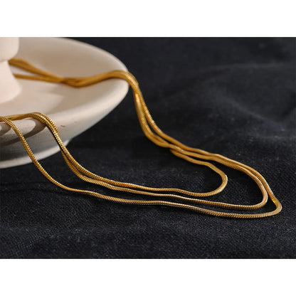 Elegant Adjustable Gold Layered Long Necklace – Minimalist Unisex Jewelry