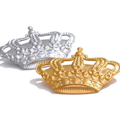 Crown Brooch Pin – Gold-Plated Stainless Steel Rust-Proof Accessory