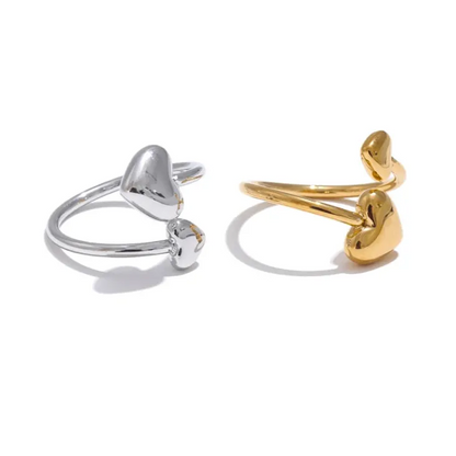 Luxe Jewels Handmade Stainless Steel Heart Ring – High-Quality Waterproof Jewelry