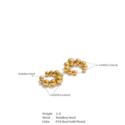 18K Gold Plated Stainless Steel Clip Earrings Jewellery