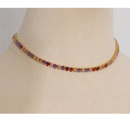 Luxury CZ Tennis Necklace & Bracelet Set – Waterproof Stainless Steel