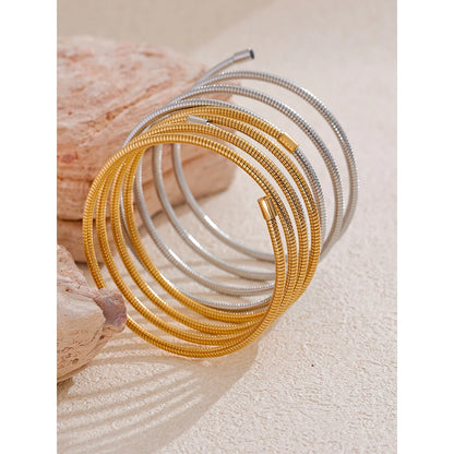 Layered Statement Bracelet – Gold Plated Stainless Steel Waterproof