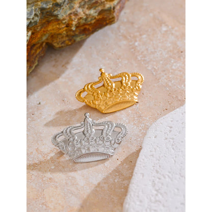 Crown Brooch Pin – Gold-Plated Stainless Steel Rust-Proof Accessory