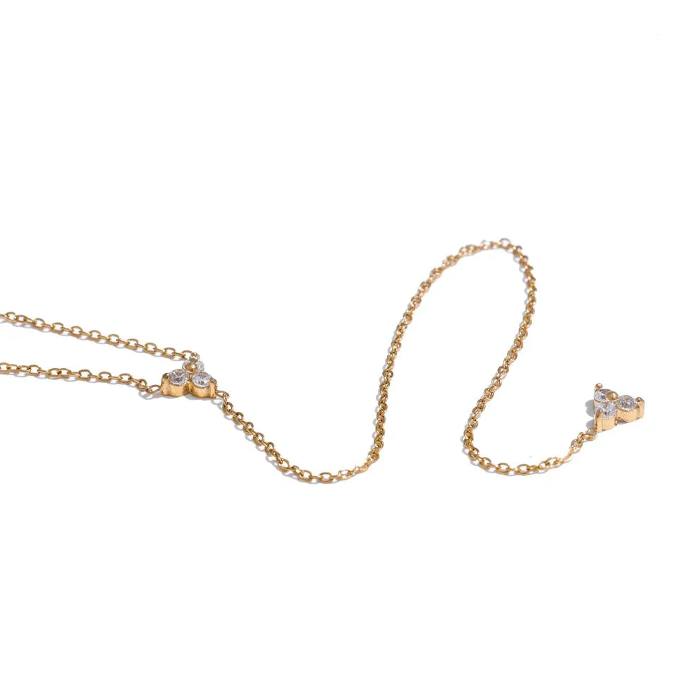 Cubic Zirconia Gold Necklace – Long Chain, Elegant Bling Jewelry