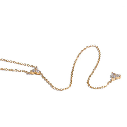 Cubic Zirconia Gold Necklace – Long Chain, Elegant Bling Jewelry