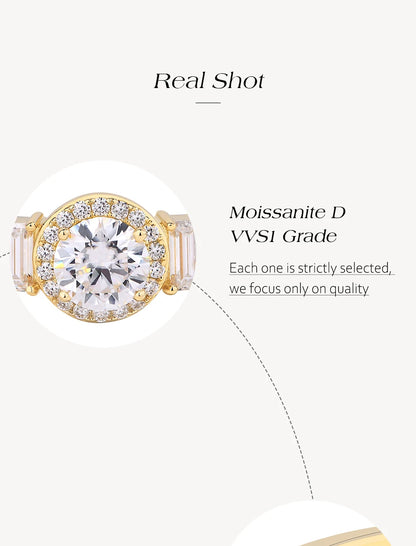Premium Silver Moissanite Bracelets 18K Gold Plated 4.5 Carat D VVS1 Moissanite (Diamond Tester Passed with Certificate)