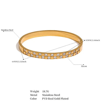 Shiny Cubic Zirconia Wide Bangle – Gold & Silver