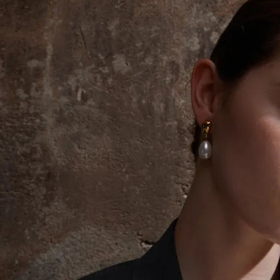 Pearl Drop Elegant Earrings Stylish Stainless Steel Versatile Daily Jewelry