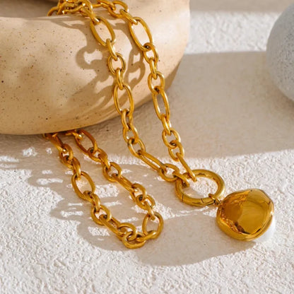 50CM Baroque Pearl Pendant Necklace – Gold Stainless Steel