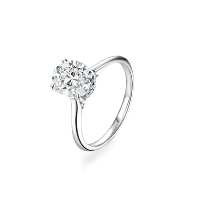 Luxe Jewels Oval Cut 9*7mm 2CT (D VVS1 Moissanite) Silver Ring Luxury Jewelry