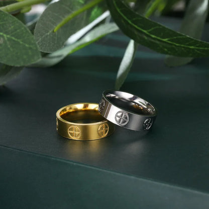 Classic Cross Stainless Steel Ring – Trendy Wedding Band