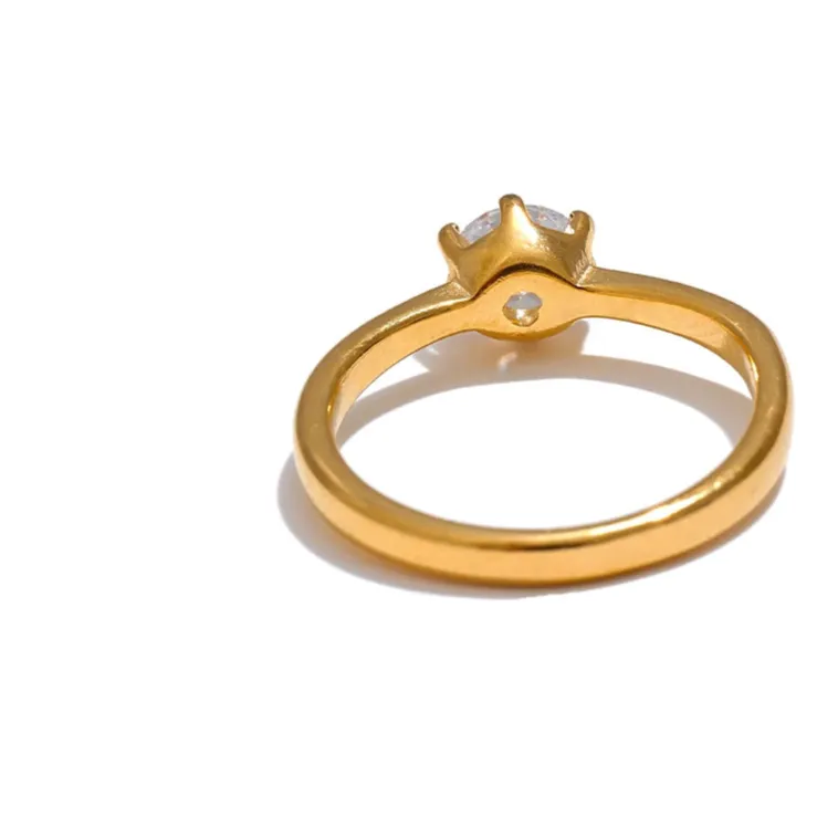 Luxe Jewels Cubic Zirconia Classic Ring – High-Quality 18K Gold Plated Jewelry