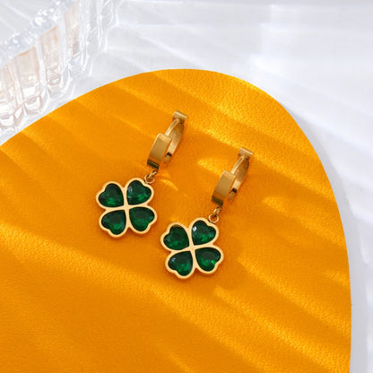 Green Clover Crystal Earrings and More – Waterproof Stainless Steel Fashion Jewelry