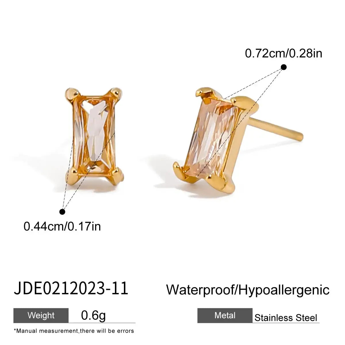 Uworld Minimalism Birthstone Gold Color Ear studs Grace Personalized Delicate Gemstone Earring Dainty Birth Month Stone Charm