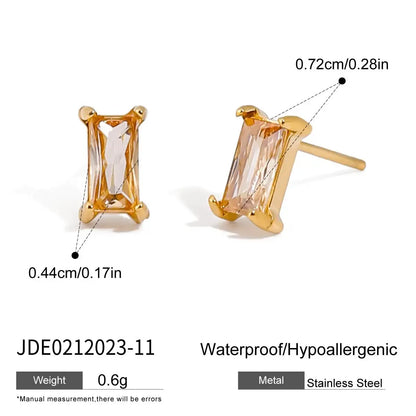 Uworld Minimalism Birthstone Gold Color Ear studs Grace Personalized Delicate Gemstone Earring Dainty Birth Month Stone Charm