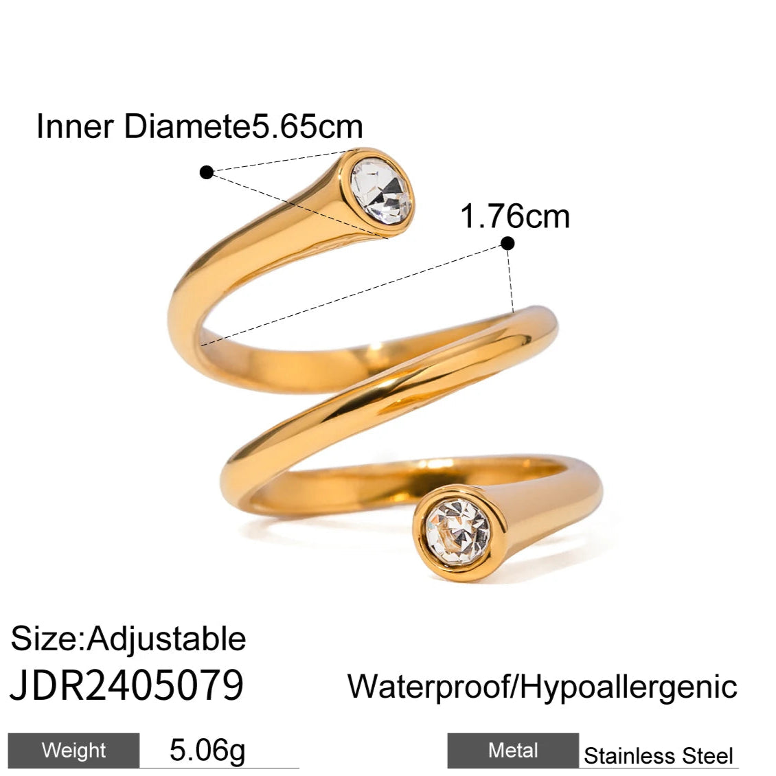 White Round Zirconia Open Ring New Designed Exquisite Party Jewelry