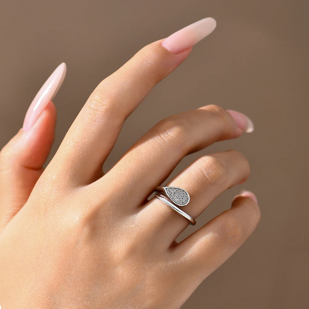 Luxe Jewels Adjustable Size - Retro Design Moissanite Ring - DVVS1 S925 Sterling Silver Jewelry