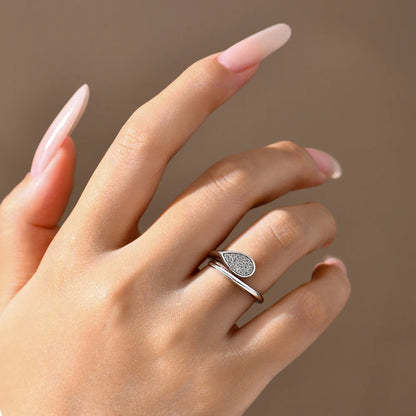 Luxe Jewels Adjustable Size - Retro Design Moissanite Ring - DVVS1 S925 Sterling Silver Jewelry