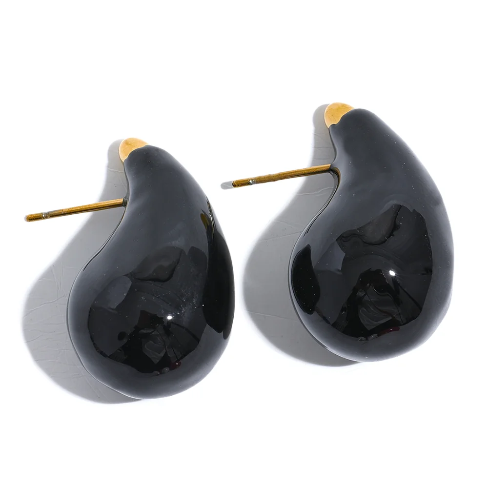 Modern Enamel Water Drop Earrings – Fashionable Jewelry