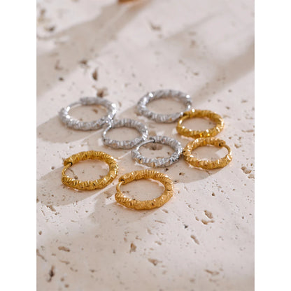 20mm / 15mm Round Daily Wear Hoop Earrings Waterproof Jewelry Women Minimalist Stainless Steel