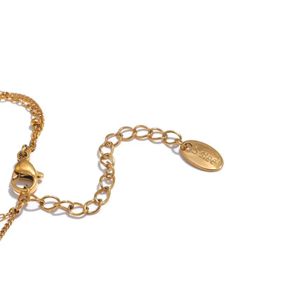 Elegant Pink Zircon Heart Double-Layer Necklace – Gold Plated