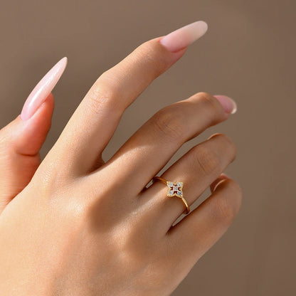 Luxe Jewels Elegant Designer S925 Silver Moissanite Ring For Women (5 Moissanite Stones)