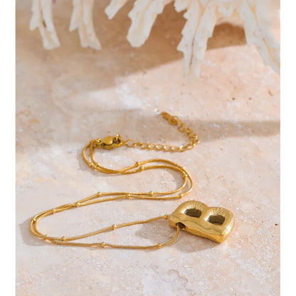 Waterproof 26 English Letter Initial Name Pendant Necklace Stainless Steel 18K PVD Plated A to Z Charm Jewelry Wholesale