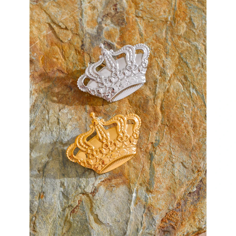 Crown Brooch Pin – Gold-Plated Stainless Steel Rust-Proof Accessory