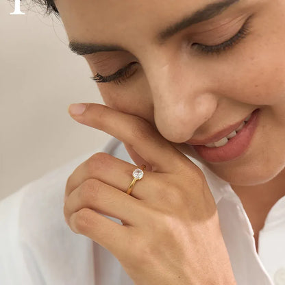 Luxe Jewels Cubic Zirconia Classic Ring – High-Quality 18K Gold Plated Jewelry