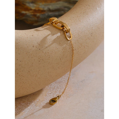 Square Hollow Stainless Steel Bracelet – 18K Gold Plated Tarnish-Resistant