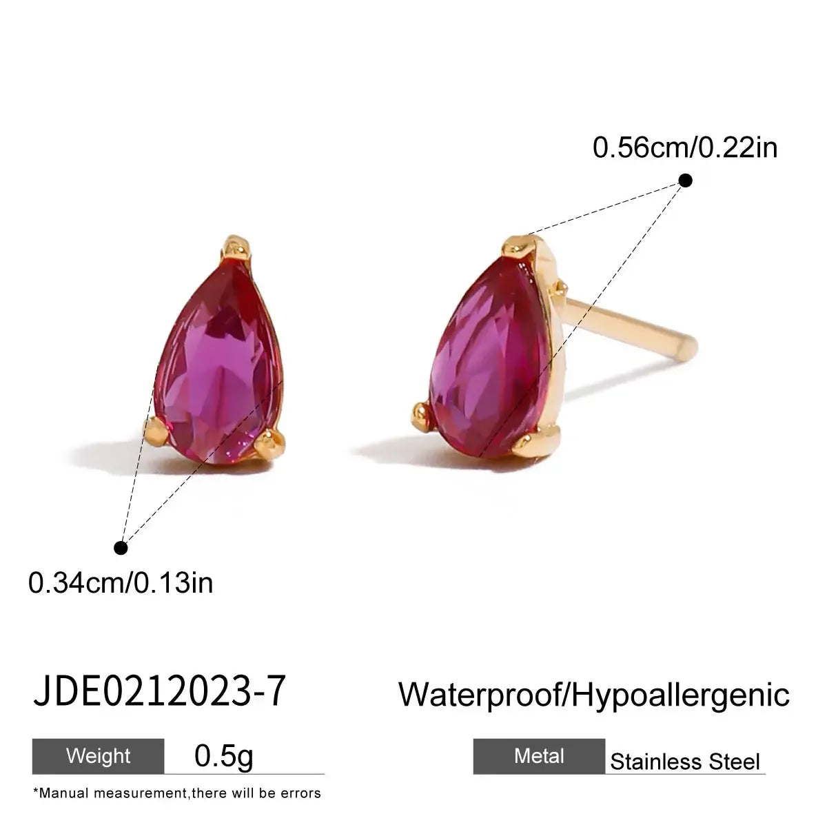 Uworld Minimalism Birthstone Gold Color Ear studs Grace Personalized Delicate Gemstone Earring Dainty Birth Month Stone Charm