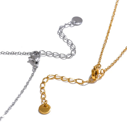 Chic Gold Plated Stainless Steel Layered Necklace – Minimalist Style