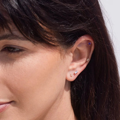 Uworld Minimalism Birthstone Gold Color Ear studs Grace Personalized Delicate Gemstone Earring Dainty Birth Month Stone Charm