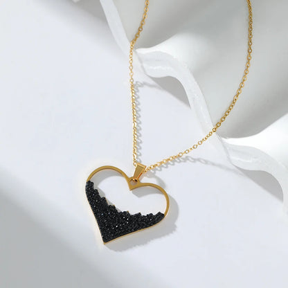 Hollow Heart Jewelry Set – 316L Stainless Steel Necklace & Earrings