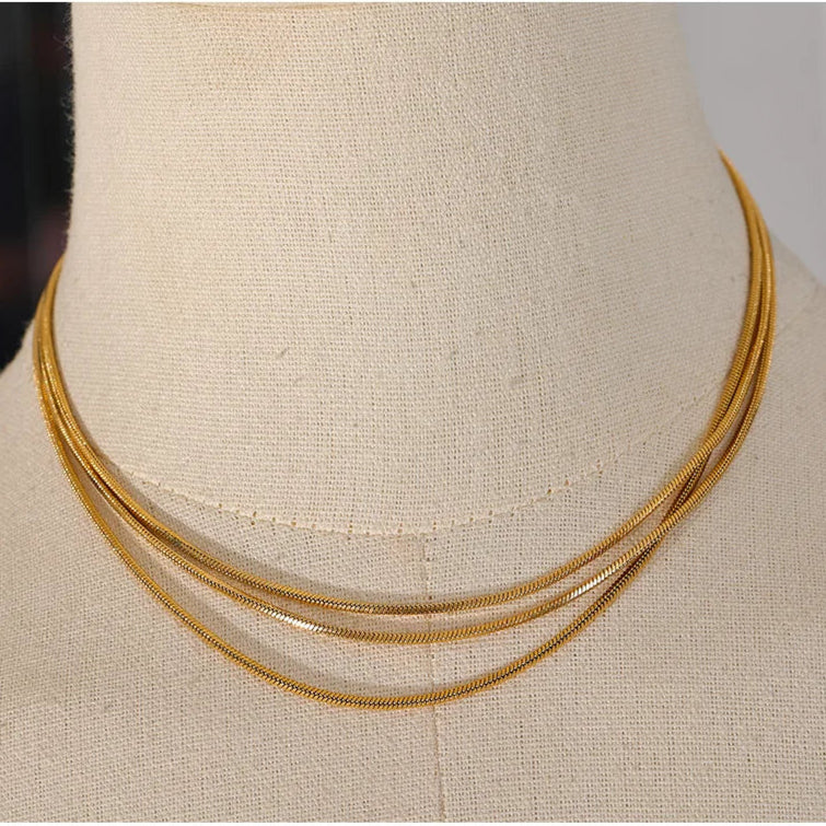 Elegant Adjustable Gold Layered Long Necklace – Minimalist Unisex Jewelry