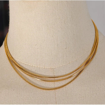 Elegant Adjustable Gold Layered Long Necklace – Minimalist Unisex Jewelry