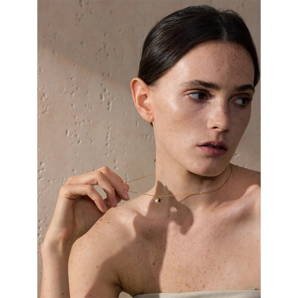 Natural Shell Starfish Pendant Necklace – Gold Plated