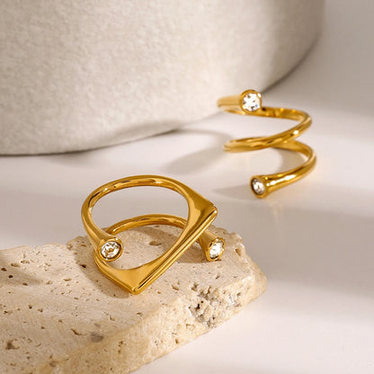 White Round Zirconia Open Ring New Designed Exquisite Party Jewelry