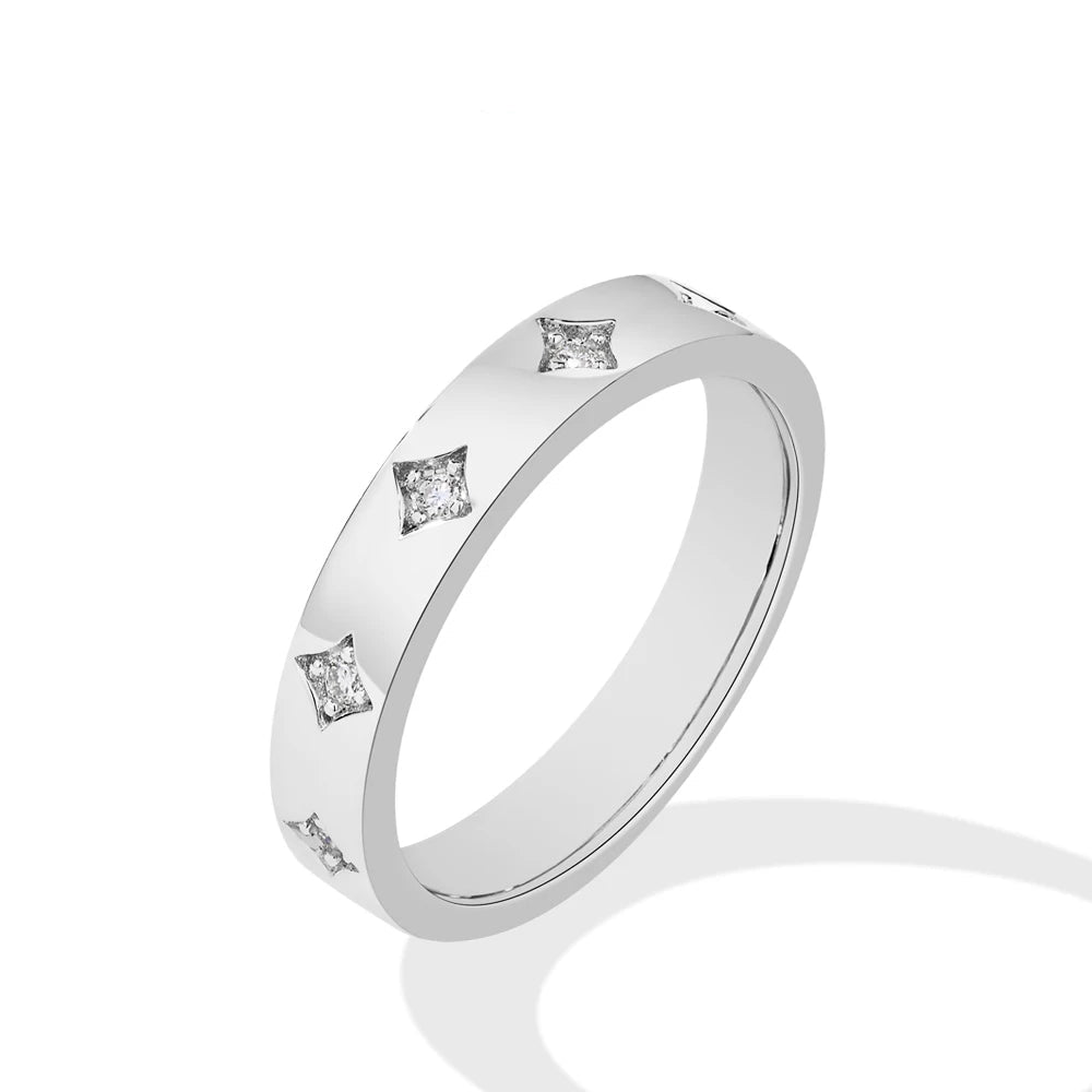 Luxe Jewels Round Cut Star Design Moissanite Ring for Women 925 Sterling Silver Ring Engagement Jewelry