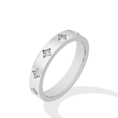 Luxe Jewels Round Cut Star Design Moissanite Ring for Women 925 Sterling Silver Ring Engagement Jewelry