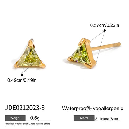 Uworld Minimalism Birthstone Gold Color Ear studs Grace Personalized Delicate Gemstone Earring Dainty Birth Month Stone Charm