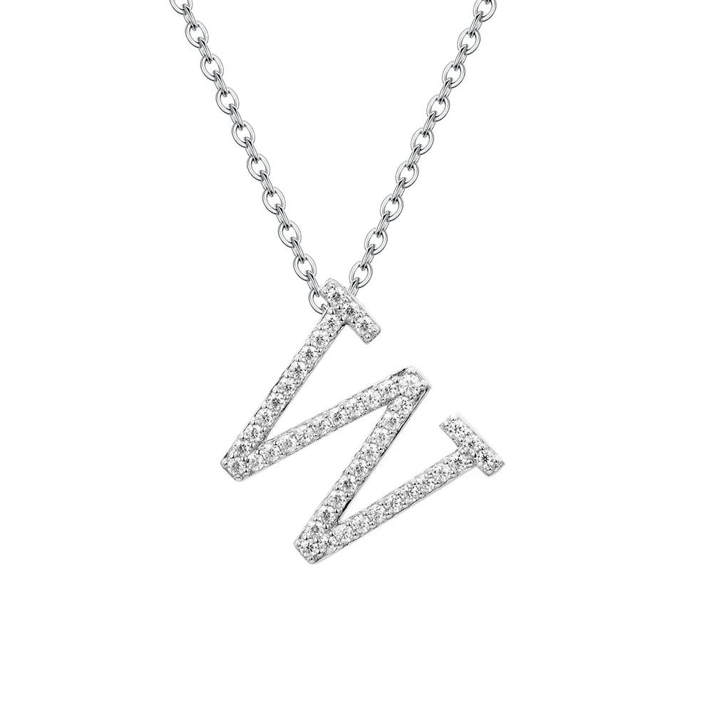 Valentine's Day Gift  - Letter Necklaces Pendants 100% 925 Sterling Silver Unisex (D VVS1 Colour Moissanite)Jewelry