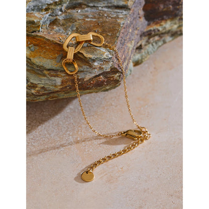 Square Hollow Stainless Steel Bracelet – 18K Gold Plated Tarnish-Resistant