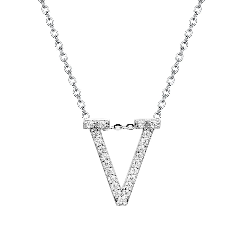 Valentine's Day Gift  - Letter Necklaces Pendants 100% 925 Sterling Silver Unisex (D VVS1 Colour Moissanite)Jewelry