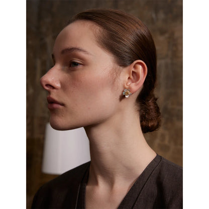 High Quality Natural Shell Flower Golden Daily Stud Earrings - Hypoallergenic Stainless Steel Exquisite Jewelry