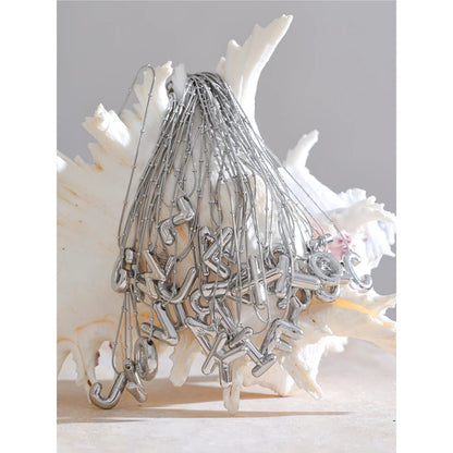 Waterproof 26 English Letter Initial Name Pendant Necklace Stainless Steel 18K PVD Plated A to Z Charm Jewelry Wholesale