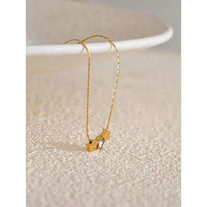 Gold Plated Double-Sided Star Necklace – Minimalist Celestial Jewelry