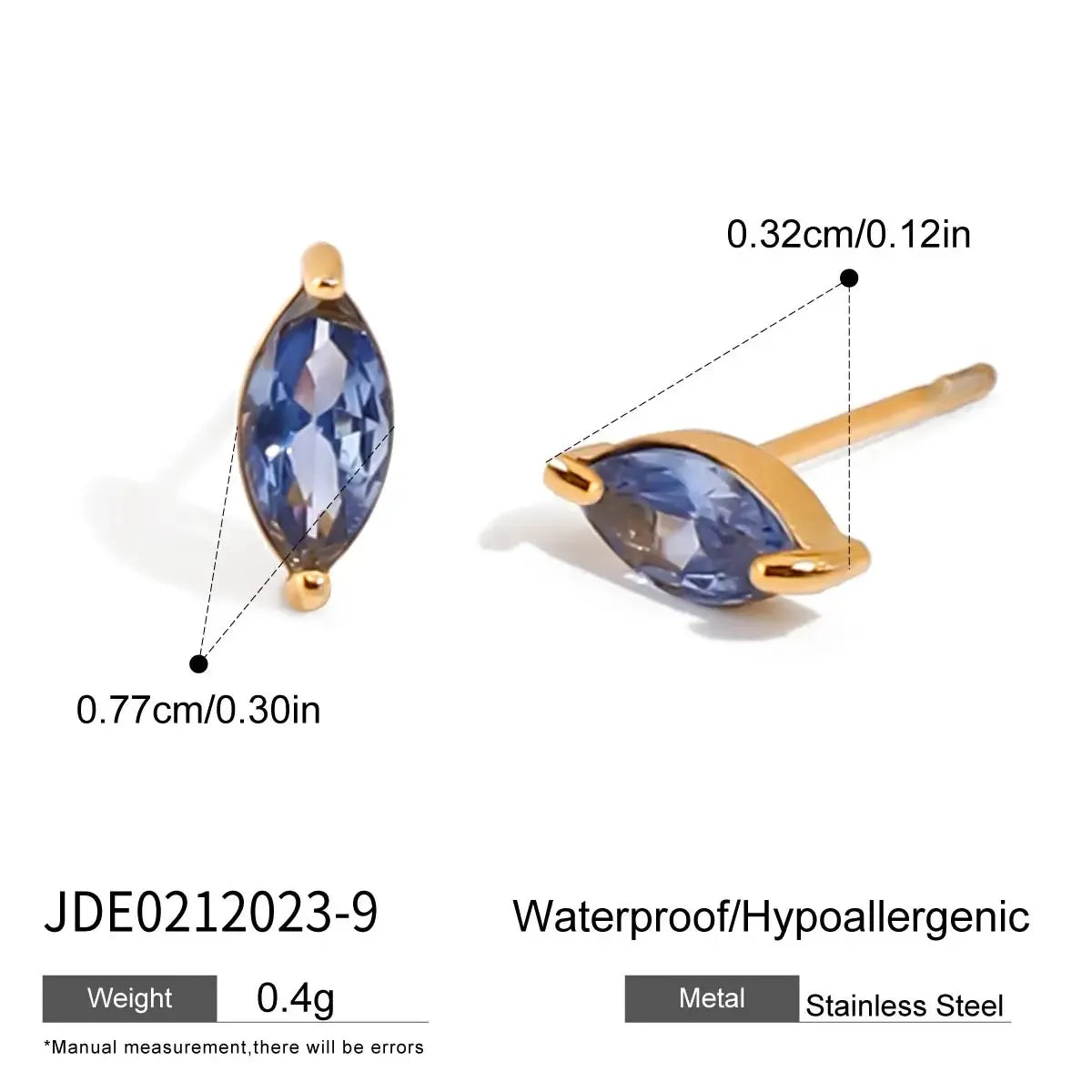 Uworld Minimalism Birthstone Gold Color Ear studs Grace Personalized Delicate Gemstone Earring Dainty Birth Month Stone Charm