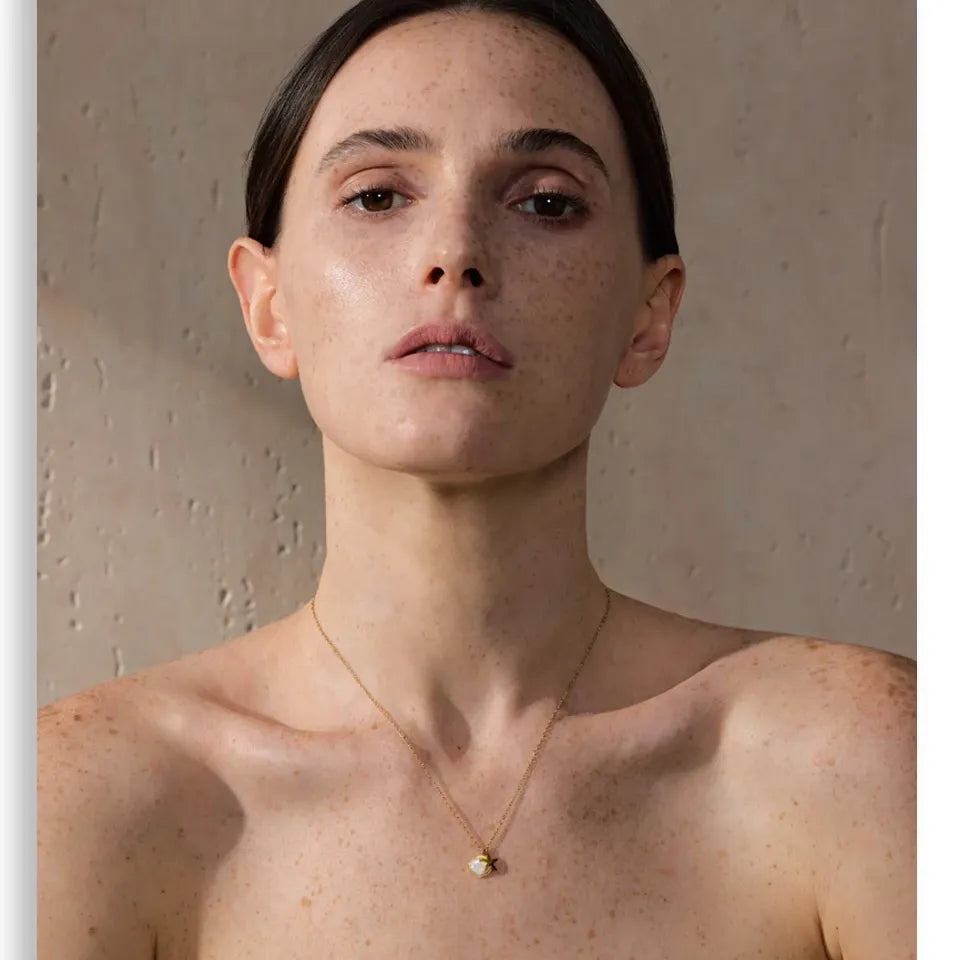 Natural Shell Starfish Pendant Necklace – Gold Plated